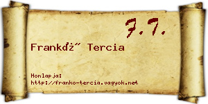 Frankó Tercia névjegykártya